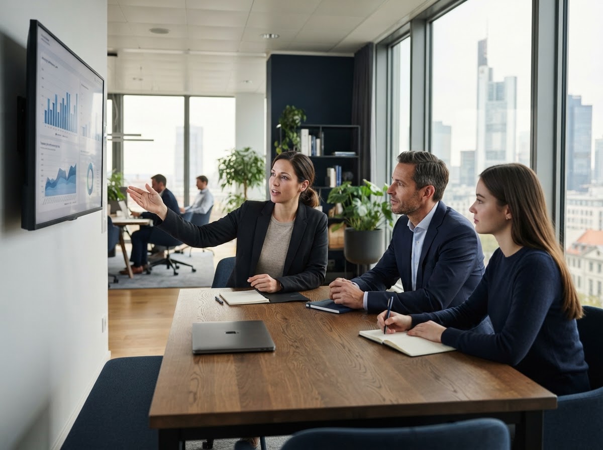 VrenKapstead investment platform – Analystinnen und Analysten bei der Auswertung von Markt- und Risikodaten